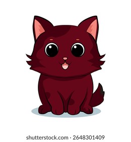 vector cute cat cartoon illustration. animal nature concept isolated. flat cartoon style
