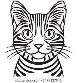 Vector cute cat  illustration of on white background. Jobs and occupations concept. Cartoon characters. Education and school kids coloring page, printable, activity, worksheet, flashcard.