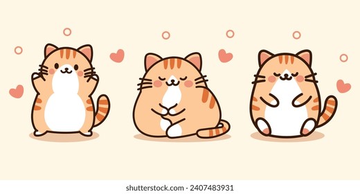 Vector of Cute Cat kawaii perfect for illustration or logo mascot pet shop