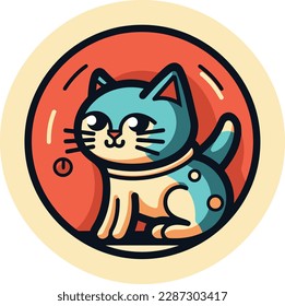   vector cute cat mascot logo