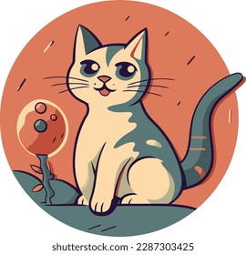   vector cute cat mascot logo