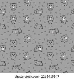 a vector of cute cat pattern art for background or wrapping paper to kids gift
