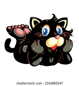 Vector cute cat sitting cartoon illustration. flat cartoon style illustration