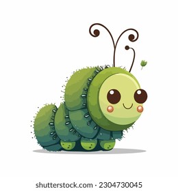 vector cute caterpillar cartoon style