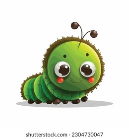 vector cute caterpillar cartoon style