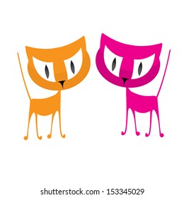 vector cute cats