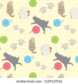 vector cute cats comfort play and sleep illustration