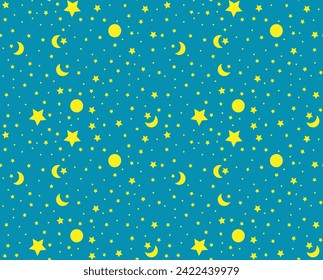 Vector Cute Celestial Childish Night
Sky Stars Crescent Vector Seamless Pattern Boho Baby Delicate Background Soft Colors Universe Surface Design For Kids Fabric And Nursery Decor