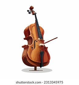 vector cute cello cartoon style