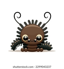 vector cute centipede cartoon style