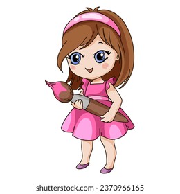 vector cute character girl student