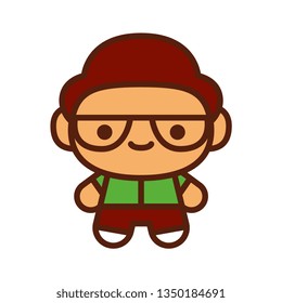 Vector Cute Character Isolated On White Background