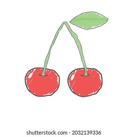 vector cute cherry on white background
