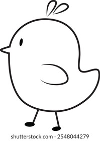 El animal lindo del pollito del Vector está caminando, al color