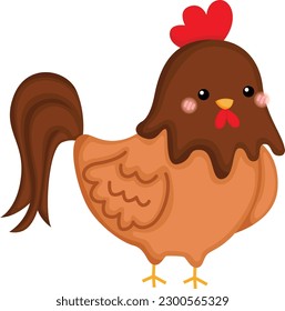 a vector of a cute chicken
