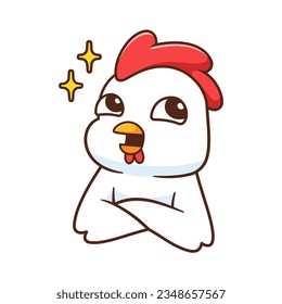 vector cute chicken character emotes element collection isolated