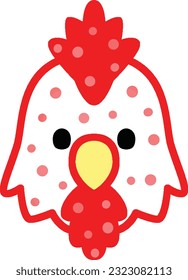 vectorial lindo pollo crowing caricatura vectorial icono naturaleza animal