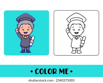 Vector cute child for childrens coloring page vector icon illustration