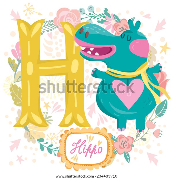 Vector Cute Children Animals Alphabet Letter Stock Vector (Royalty Free ...