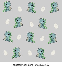 Vector cute children Dino seamless pattern for wall paper, interior design, fabric textile, paper, scrapbooking.