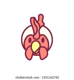 vector cute chinese astrology zodiac icon Rooster