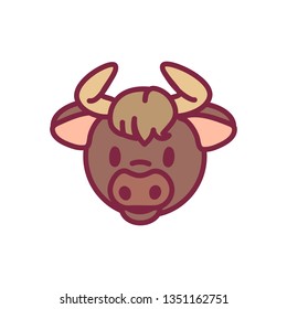 vector cute chinese astrology zodiac icon Ox
