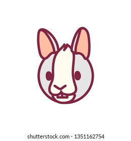 vector cute chinese astrology zodiac icon Rabbit