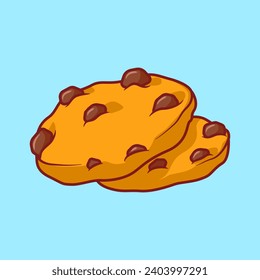 Vector cute Chocolate cookies illustration cartoon doodle flat colorful line art vector design isolated object icon