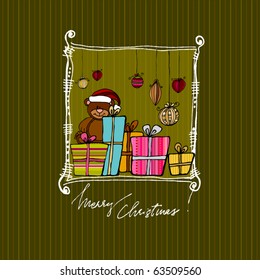 vector cute Christmas background for your greeting card