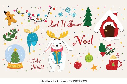 Vector of the cute christmas bundle