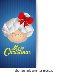 Vector Cute Christmas Card With Mrs Claus Face