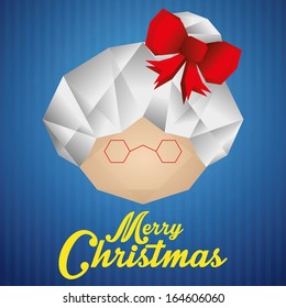 Vector Cute Christmas Card With Mrs Claus Face