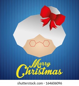 Vector Cute Christmas Card With Mrs Claus Face