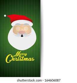 Vector Cute Christmas Card With Santa Claus Face