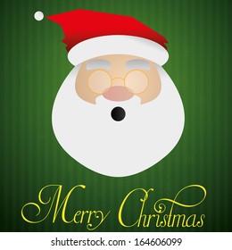 Vector Cute Christmas Card With Santa Claus Face