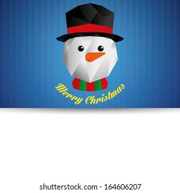 Vector Cute Christmas Card With A Snowman Face