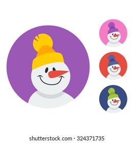 Vector Cute Christmas greeting card with snowman