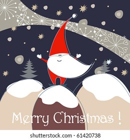 Vector cute Christmas greeting card