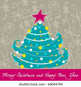 Vector cute Christmas greeting card