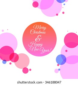 Vector cute Christmas and New year card background template