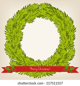 Vector cute Christmas wreath