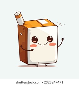 vector cute cigarette cartoon style