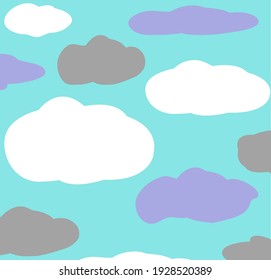 vector cute clouds pattern, wallpaper and background