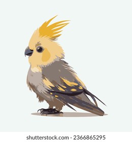 vector cute cockatiel bird cartoon style