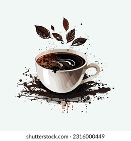 vector cute coffee cartoon style