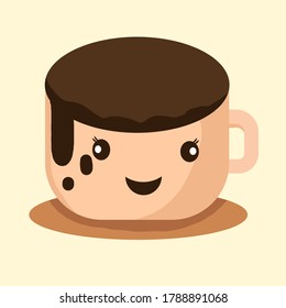 Vector Cute Coffee Cup Water Coffee Drip