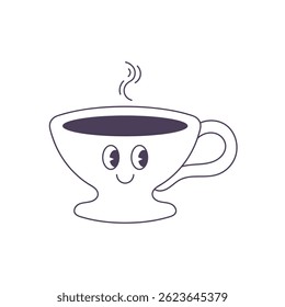 Vector lindo diseño de personaje de mascota de café