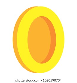 Vector cute coin colorful isolated