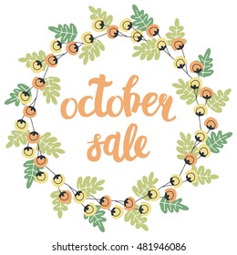 Vector Cute Collection Of Autumn Cards AndI Invitations. Wiyh Hand Drawn Lettering And Flower. The Trend for banners, labels, signs, prints, posters, web and phone case.