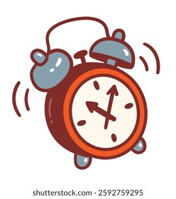 Vector cute color illustration of alarm clock icon